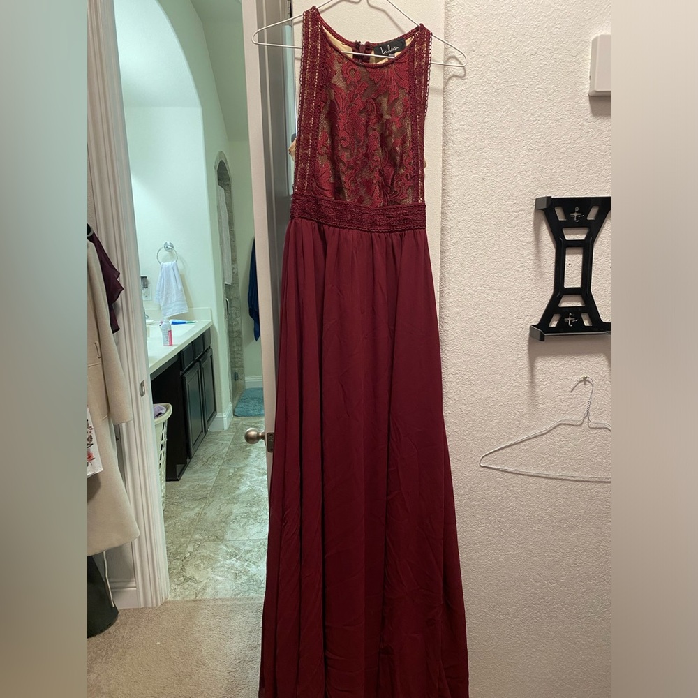 Lulus maroon maxi formal dress